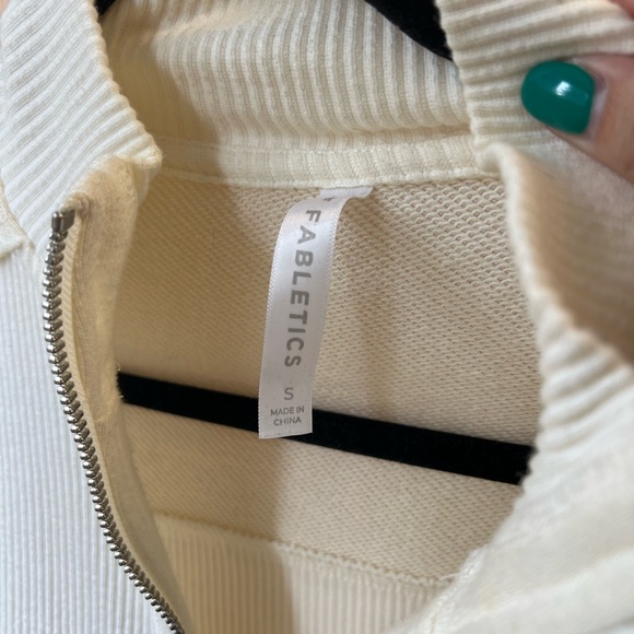Cream Fabletics Zip-Up - Picture 3 of 3